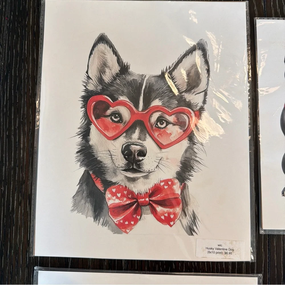 Set of 6 Dogs W/ Sunglasses Prints 8x10” NEW Sealed Husky, Lab, Bulldog,‎ Poodle